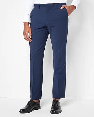 Classic Blue Wool-Blend Modern Tech Suit Pants Blue Men's W33 L32