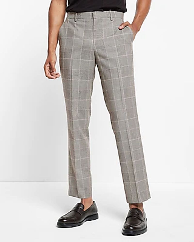 Slim Plaid Flannel Suit Pants Multi-Color Men's W33 L30