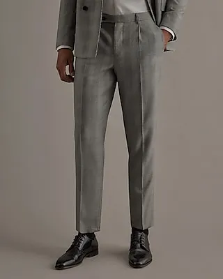Edition Slim Plaid Merino Suit Pants Black Men's W28 L30