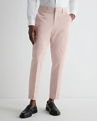 Extra Slim Pink Cotton Stretch Suit Pants
