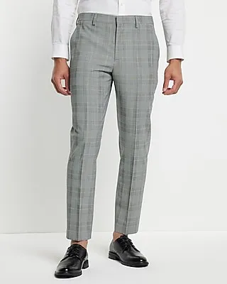 Extra Slim Plaid Modern Tech Suit Pants Multi-Color Men's W28 L30