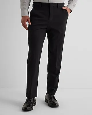 Classic Black Stretch Cotton-Blend Suit Pants Black Men's W30 L30