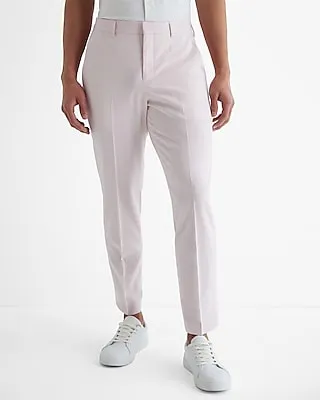 Slim Light Pink Wool-Blend Modern Tech Suit Pants