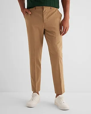 Slim Tan Wool-Blend Modern Tech Suit Pants Neutral Men's W36 L34