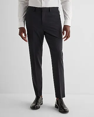 Extra Slim Charcoal Wool-Blend Modern Tech Suit Pants Gray Men's W29 L30