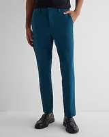 Slim Teal Stretch Cotton-Blend Suit Pants Gray Men's W32 L30