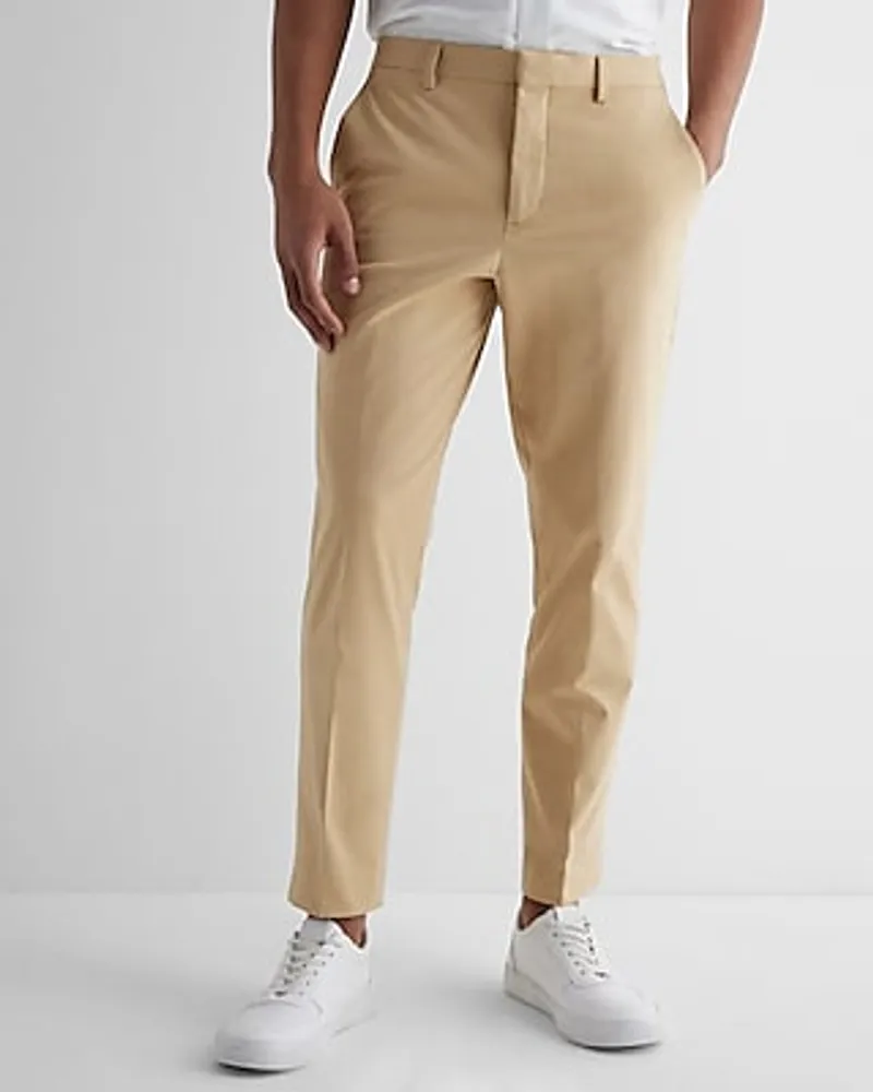 Extra Slim Tan Cotton-Blend Suit Pants Multi-Color Men's W30 L32