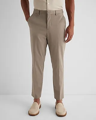 Slim Dusty Sage Stretch Cotton-Blend Suit Pants Brown Men's W34 L32