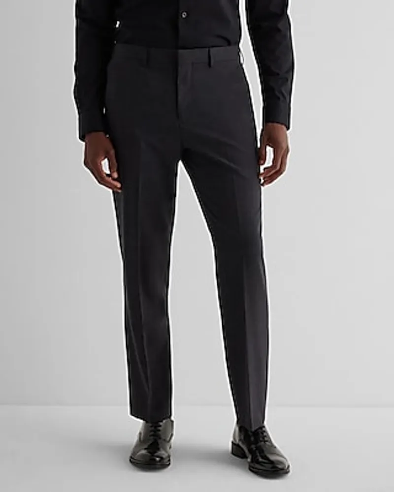 Classic Charcoal Wool-Blend Modern Tech Suit Pants Gray Men's W28 L28