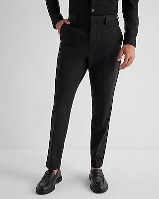 Extra Slim Black Cotton-Blend Knit Suit Pants Black Men's W30 L34