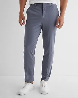 Slim Slate Gray Stretch Cotton-Blend Suit Pants