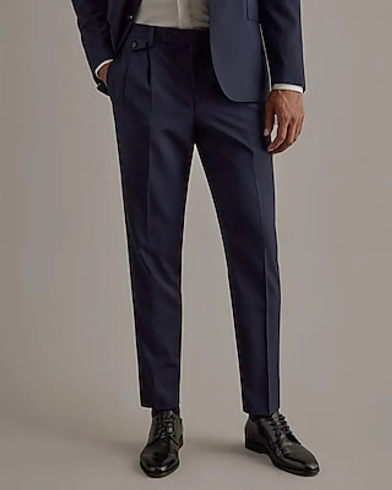 Navy blue wool suit pants