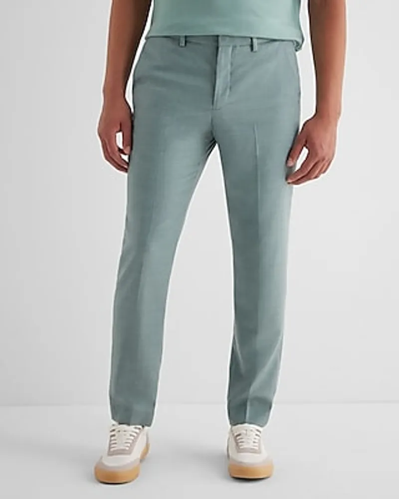 Extra Slim Light Blue Flannel Elastic Waist Suit Pants