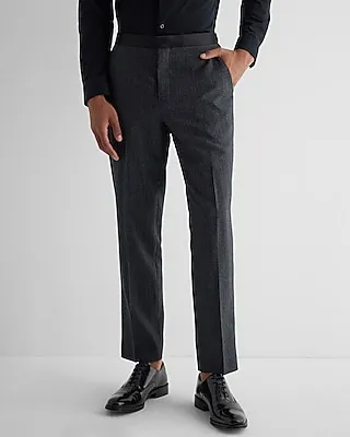 Slim Gray Wool-Blend Tuxedo Pants Multi-Color Men's W34 L32