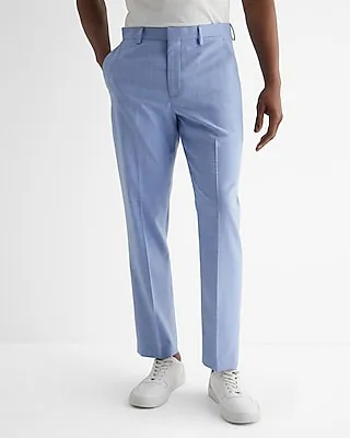 Extra Slim Light Blue Slub Suit Pants Blue Men's W30 L30