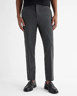 Men's Slim Charcoal Gray Knit Dress Pants Gray W36 L30