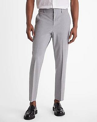 Big & Tall Slim Light Gray Knit Suit Pants Multi-Color Men's W38 L32