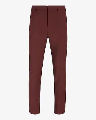 Extra Slim Burgundy Wool-Blend Modern Tech Suit Pants Red Men's W33 L30