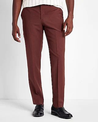 Classic Burgundy Wool-Blend Modern Tech Suit Pants