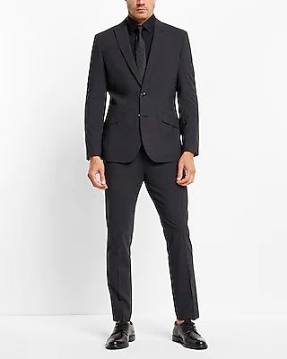 Slim Charcoal Wool-Blend Modern Tech Suit Pants Gray Men's W28 L32