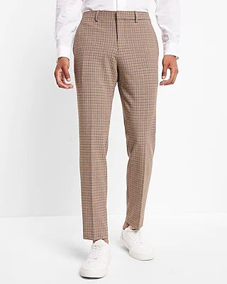 Slim Plaid Stretch Suit Pants Multi-Color Men's W30 L30