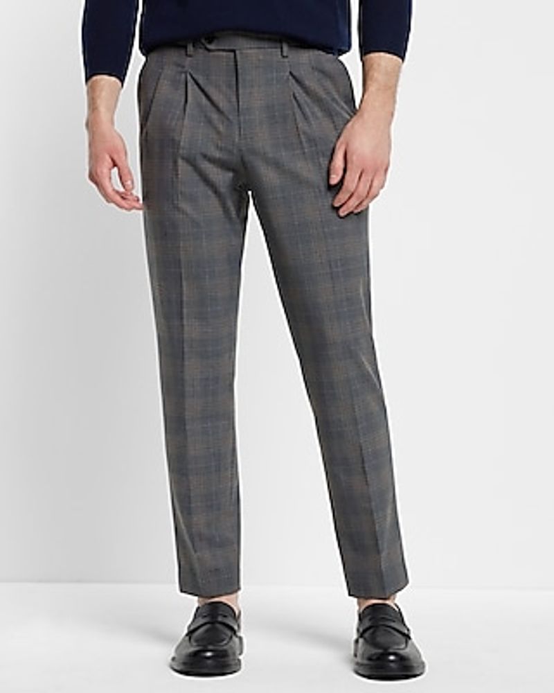 Skinny Crop Micro Check Suit Trousers | boohoo