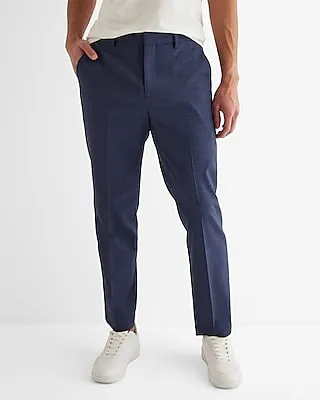 Men's Slim Plaid Modern Tech Dress Pants Blue W36 L32
