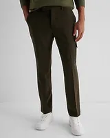 Slim Green Wool-Blend Cargo Dress Pants