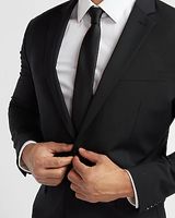 Classic Black Wool-Blend Modern Tech Suit Jacket