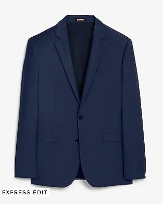Extra Slim Solid Navy Wool-Blend Modern Tech Suit Jacket Blue Men's 36 Short