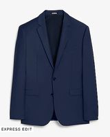 Slim Navy Wool-Blend Modern Tech Suit Jacket Blue Men's Short