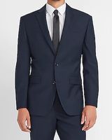 Classic Navy Wool-Blend Modern Tech Suit Jacket Blue Men's Short