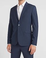 Slim Navy Wool-Blend Modern Tech Suit Jacket Blue Men's Short