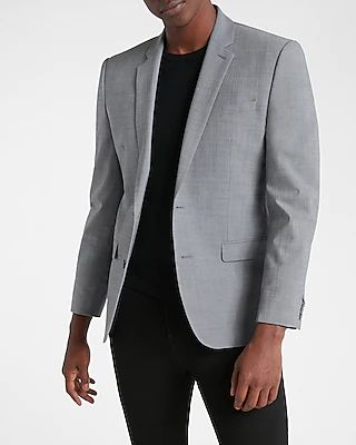 Classic Gray Wool-Blend Modern Tech Suit Jacket Gray Men's