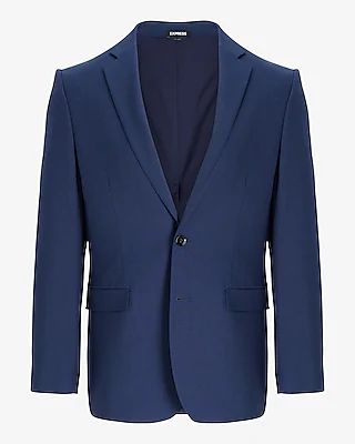 Classic Blue Wool-Blend Modern Tech Suit Jacket Blue Men's 40 Short
