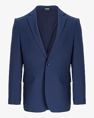 Classic Blue Wool-Blend Modern Tech Suit Jacket Blue Men's 39 Long