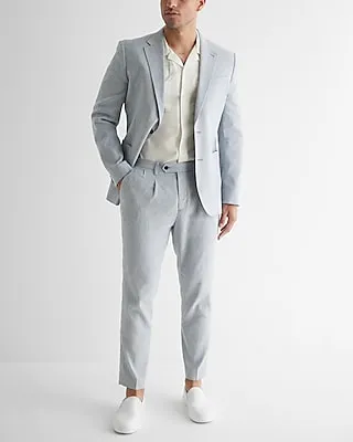 Slim Striped Linen-Blend Stretch Suit Jacket