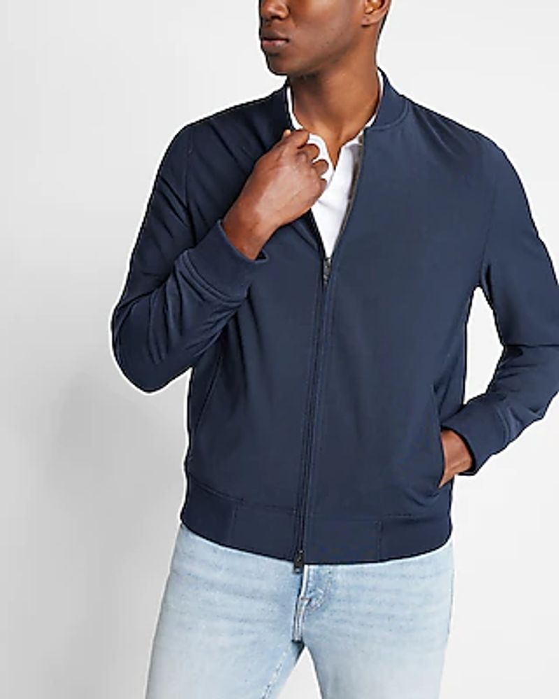 Regular Fit Wool-blend Jacket - Dark blue - Men