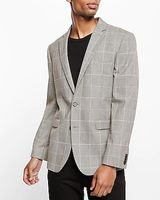 Slim Plaid Flannel Suit Jacket Multi-Color Men's Short