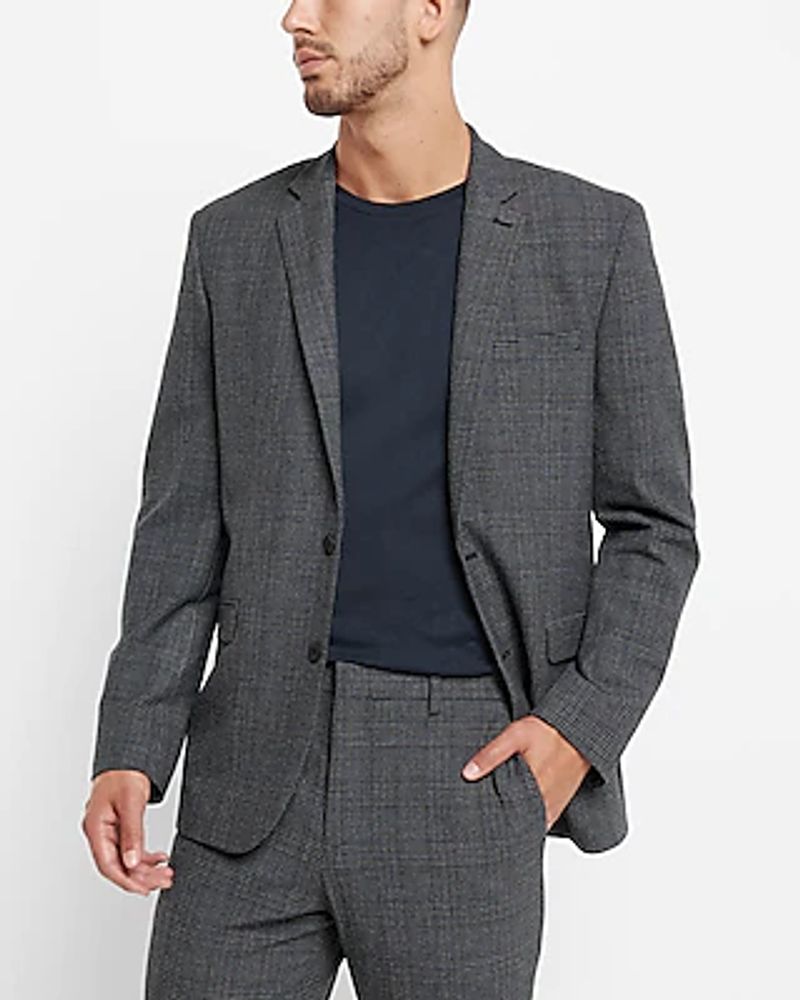 Express Slim Plaid Wool-Blend Suit Jacket Multi-Color Men's 36