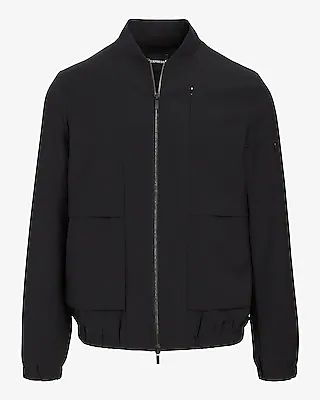 Wool-Blend Modern Tech Bomber Jacket