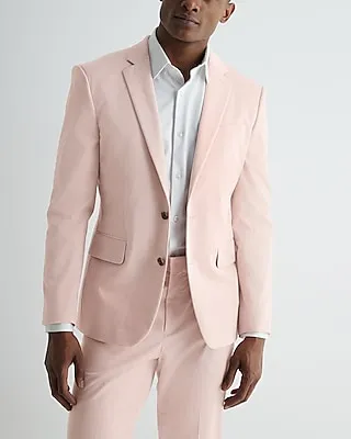 Extra Slim Pink Cotton Stretch Suit Jacket Pink Men's 40 Short