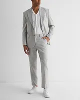 Slim Gray Linen-Blend Suit Jacket