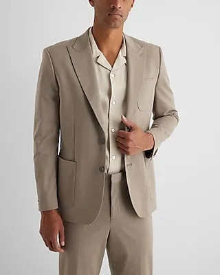 Slim Dusty Sage Stretch Cotton-Blend Suit Jacket Brown Men's 44 Long