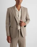 Slim Dusty Sage Stretch Cotton-Blend Suit Jacket Brown Men's Long