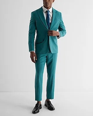 Extra Slim Teal Wool-Blend Modern Tech Suit Jacket