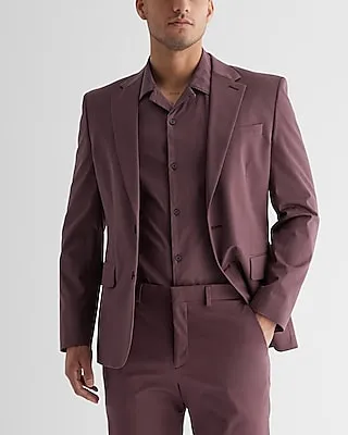 Slim Purple Cotton Stretch Suit Jacket Purple Men's 36 Short