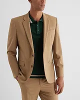 Slim Tan Wool-Blend Modern Tech Suit Jacket Neutral Men's Short