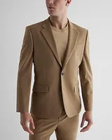 Slim Tan Wool-Blend Modern Tech Suit Jacket Neutral Men's Short