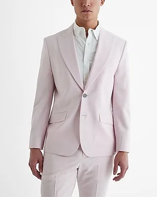 Slim Light Pink Wool-Blend Modern Tech Suit Jacket Pink Men's 42